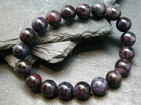 Sugilite Genuine Bracelet ~ 7 Inches ~ 10mm Round Beads