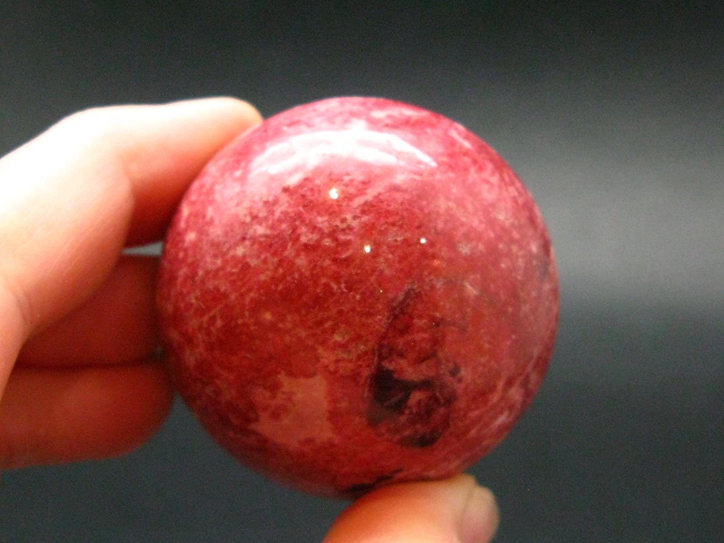 Rare Red Thulite Sphere Ball From Norway - 1.6" - 111.27 Grams