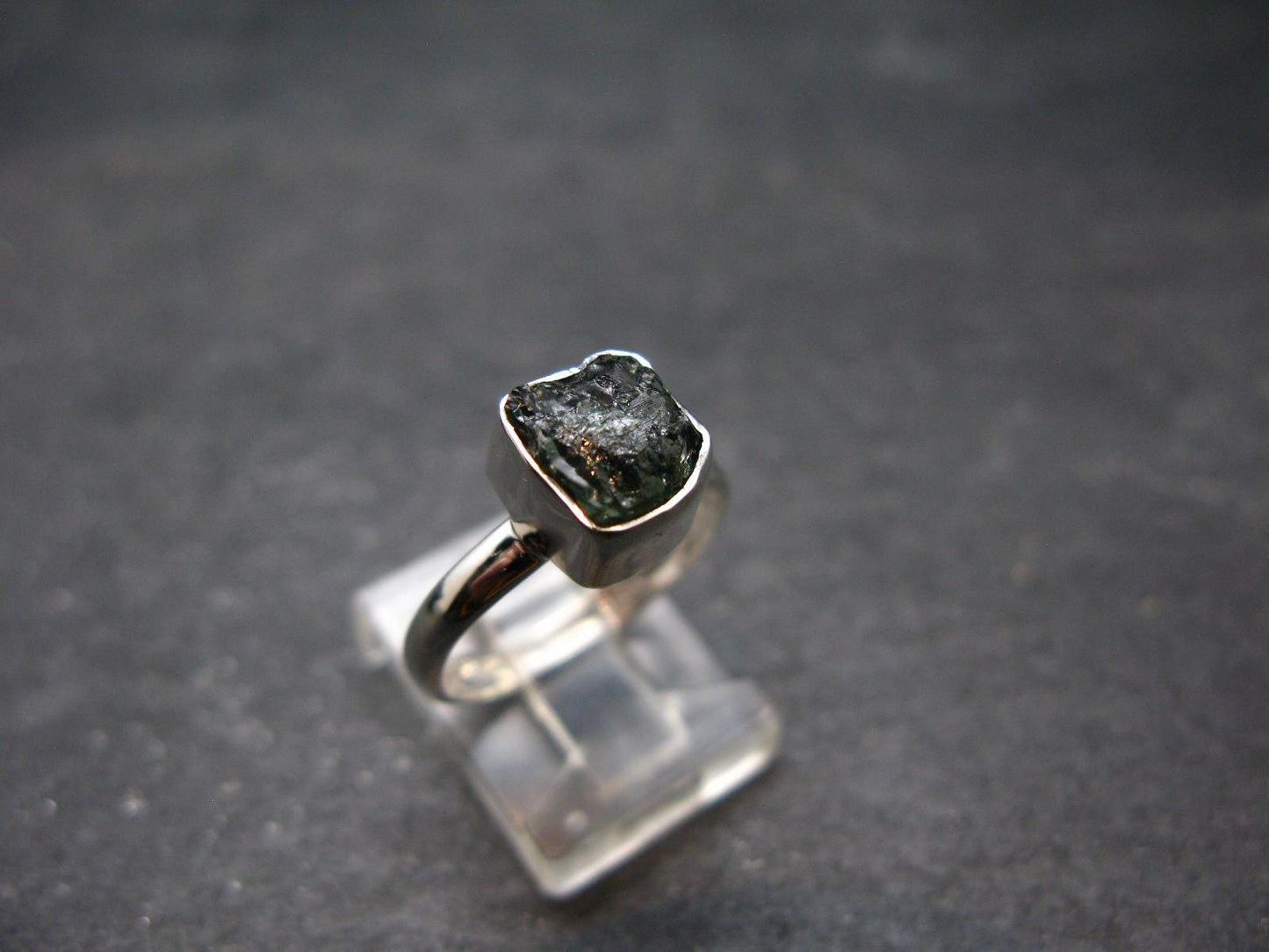 Blue Lazulite Silver Ring From Pakistan - Size 7 - 2.25 Grams
