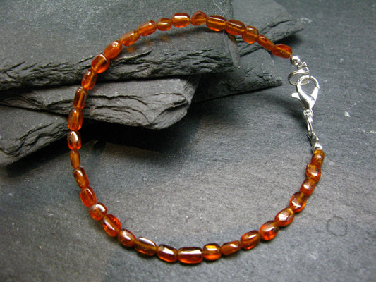 Orange Kyanite Genuine Bracelet ~ 7 Inches ~ 4mm Tumbled Beads