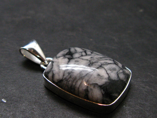Pinolite Silver Plated Pendant from Austria - 1.4" - 6.45 Grams