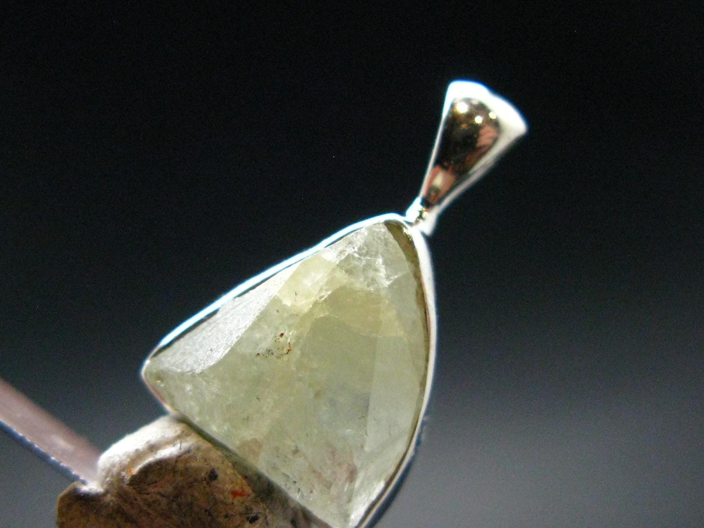 Rhodizite Rhodozite Crystal Silver Pendant from Madagascar - 0.7" - 1.51 Grams