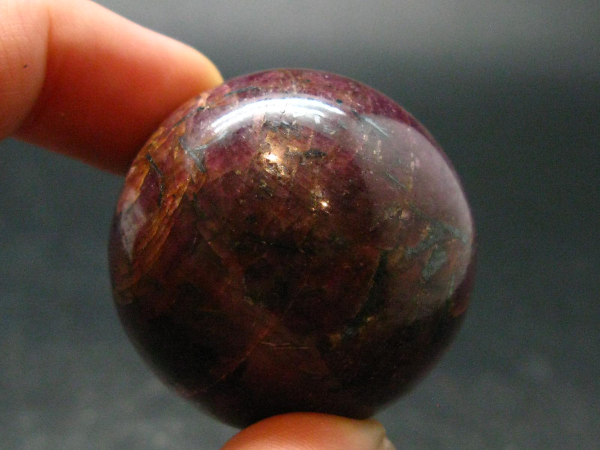 Genuine Ruby Corundum Sphere from India - 1.4" - 96.74 Grams
