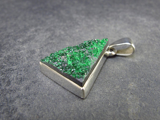 Uvarovite (Green Chromium Garnet) Cluster Silver Pendant from Russia - 1.2" - 4.80 Grams