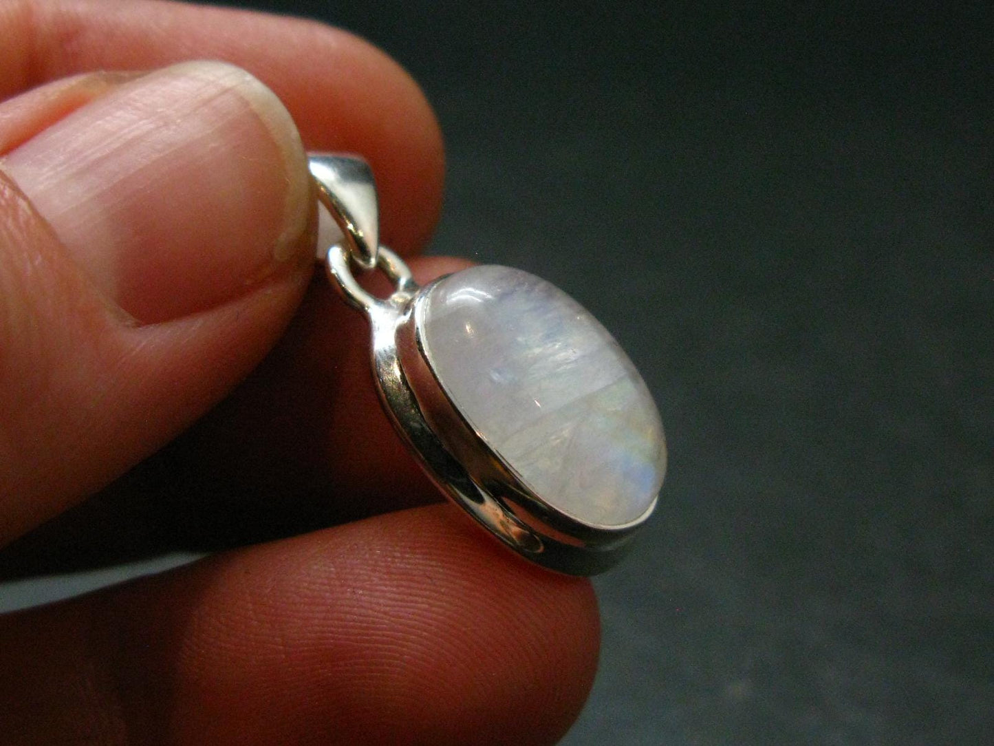 Natural Glow From Inside Moonstone 925 Silver Pendant - 1.0" - 3.31 Grams
