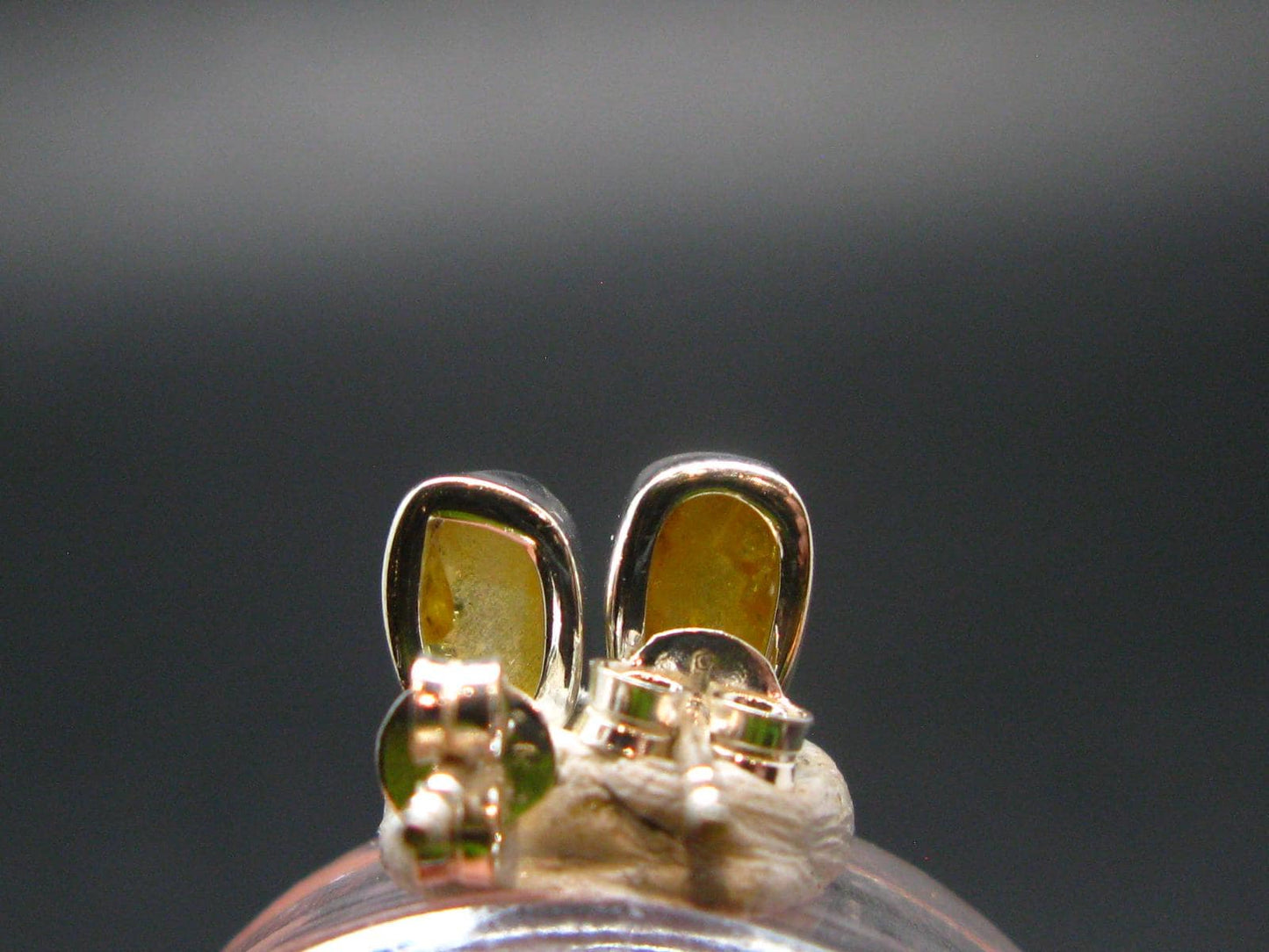 Sphalerite Stud Earrings Sterling Silver From Spain - 1.45 Grams