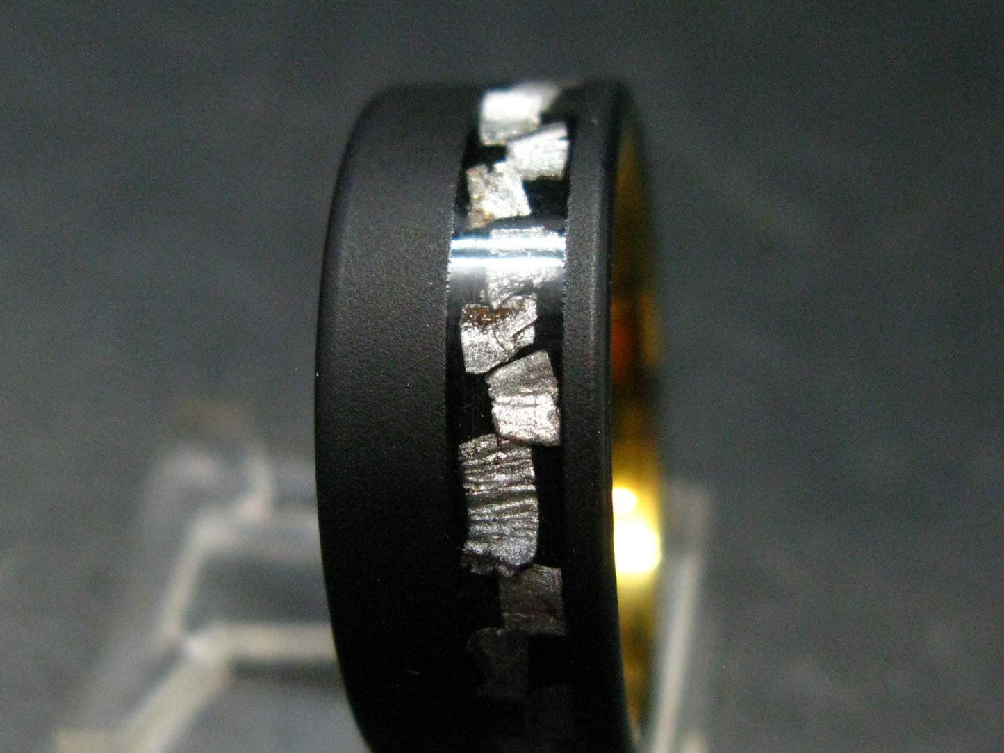 Muonionalusta Meteorite Steel Ring - 12.13 Grams - Size 7