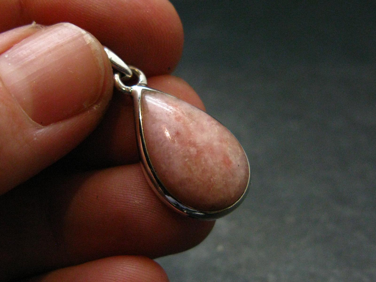 Pink Petalite Silver Pendant from Canada - 1.1" - 2.46 Grams