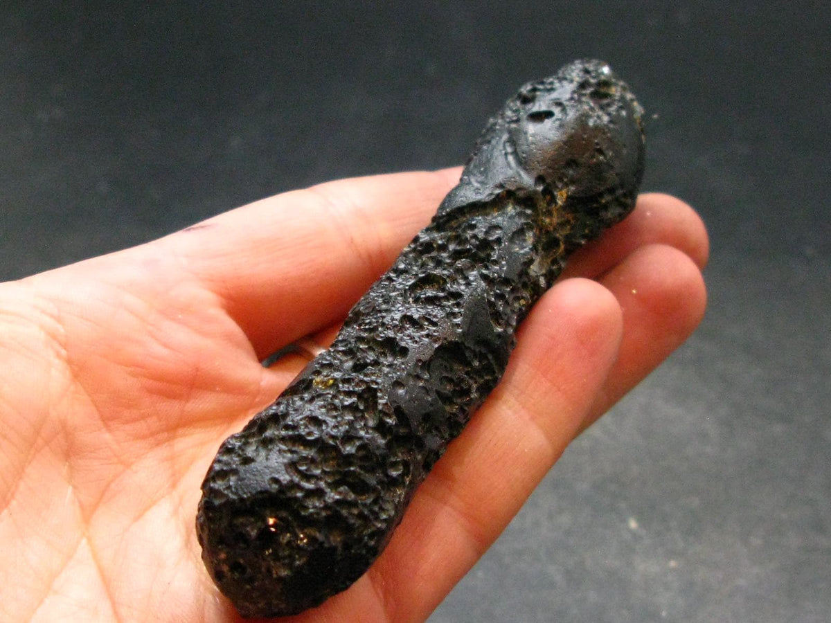 Rare Large Black Tibetan Tektite Raw Piece from Tibet - 3.8" - 53.70 Grams