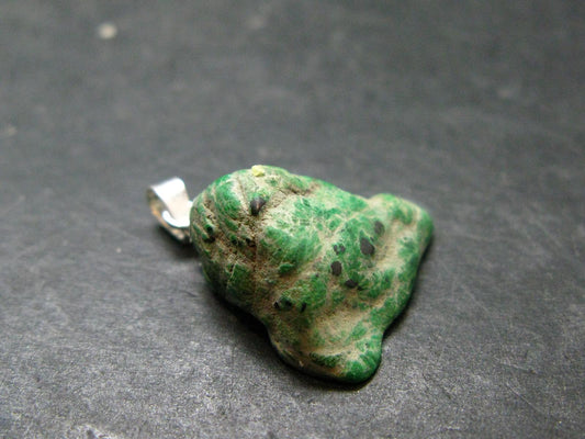 Extremely Rare Natural Maw Sit Sit Crystal Silver Pendant from Myanmar - 1.0" - 4.0 Grams