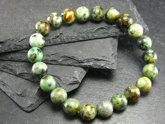 Turquoise Genuine Untreated Bracelet ~ 7 Inches ~ 8mm Round Beads