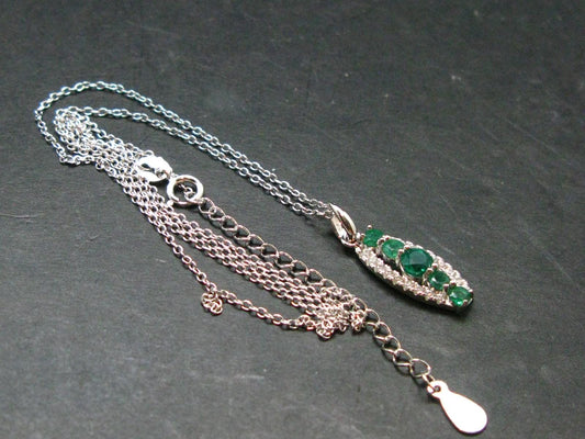 Emerald Silver Pendant W/Chain From Colombia - 0.69 Carats