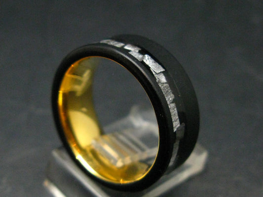 Muonionalusta Meteorite Steel Ring - 12.13 Grams - Size 7