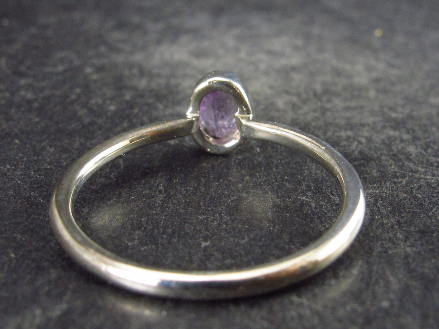 Natural Raw Gemmy Amethyst Crystal Sterling Silver Ring from Brazil - Size 8