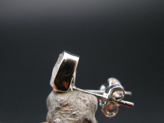 Natrolite Stud Earrings Sterling Silver From Russia - 1.13 Grams