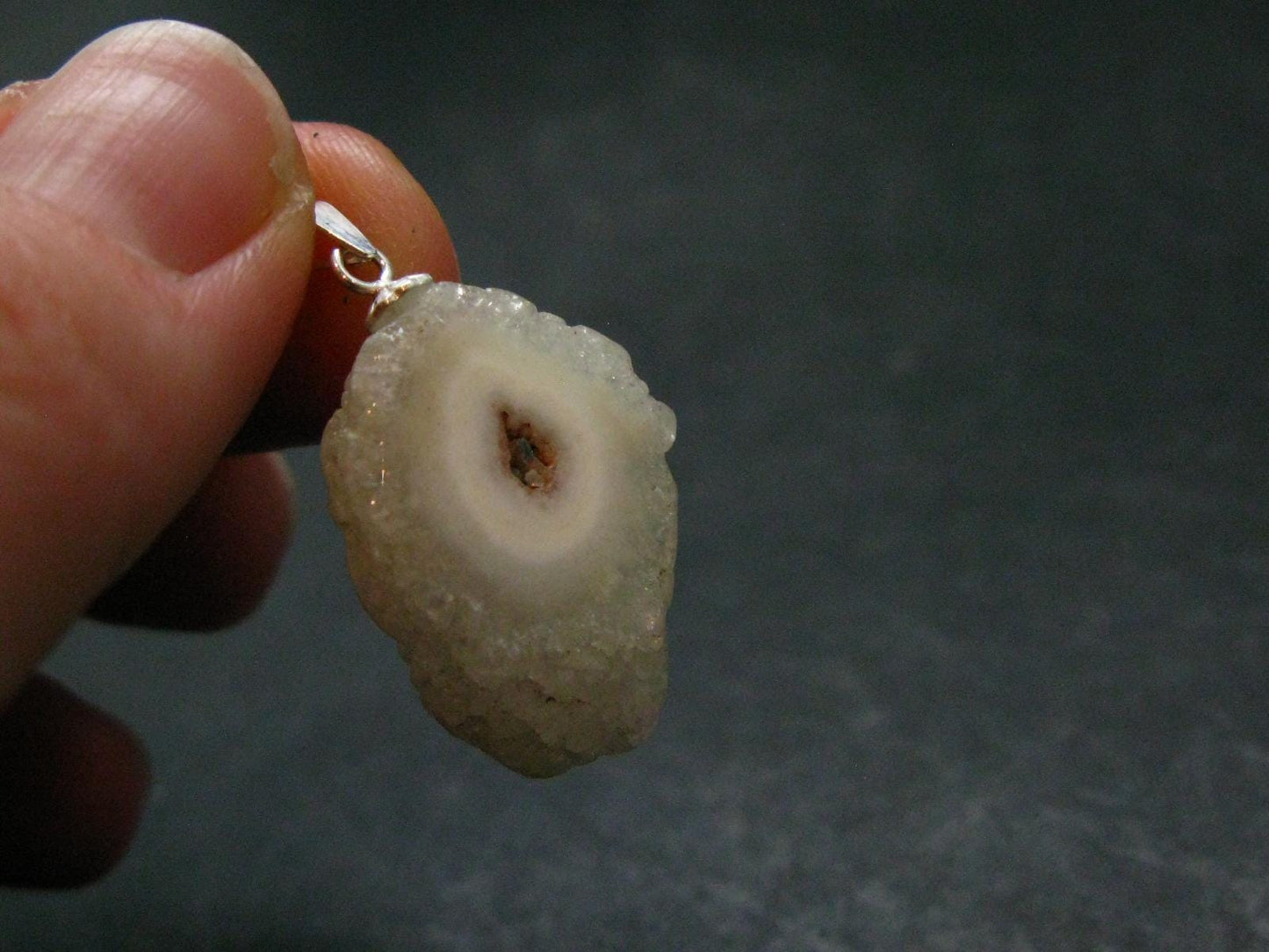 Anandalite Quartz Crystal Silver Pendant From India - 1.1" - 3.10 Grams
