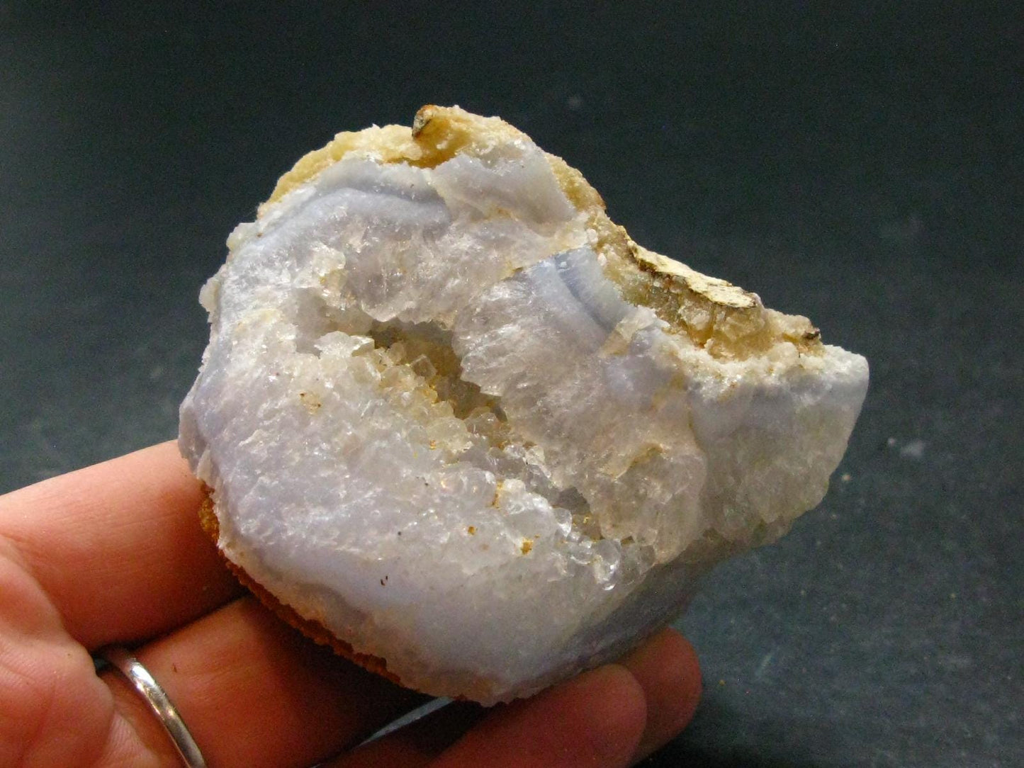 Rare Blue Lace Holly Chalcedony Agate Raw Piece From Malawi - 2.6"
