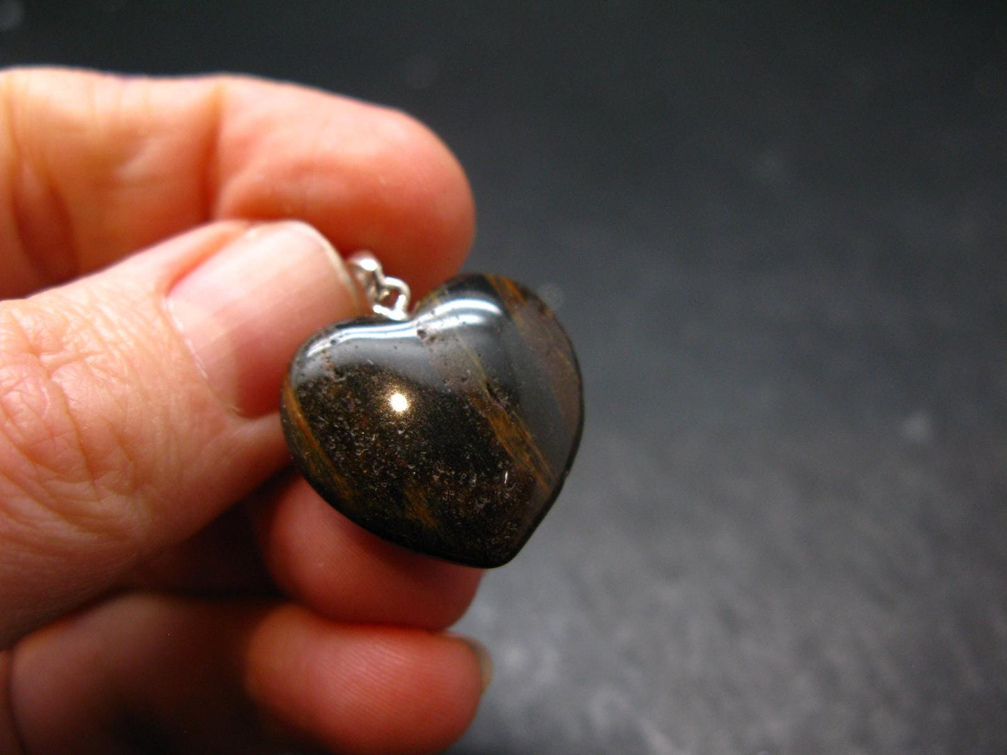 Rare ISUA Stone Silver Heart Pendant From Greenland - 1.0" - 3.60 Grams