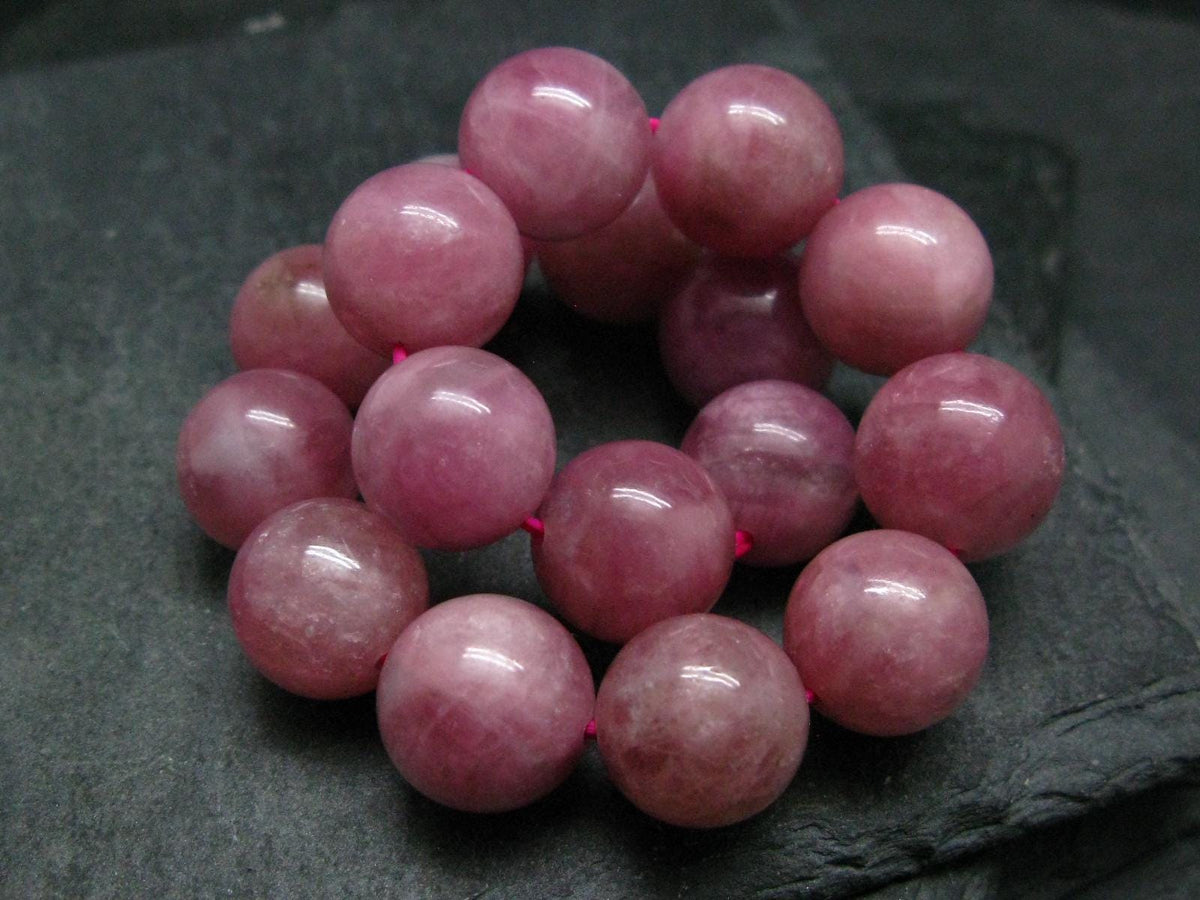 Pink Tourmaline Genuine Bracelet ~ 7 Inches ~ 12mm Round Stones