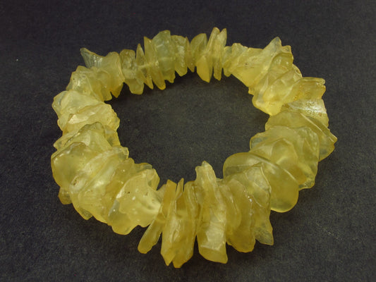 Gem Raw Libyan Desert Glass Tektite Bracelet from Libya - 7" - 49.8 Grams