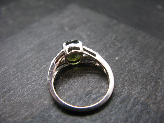Moldavite Sterling Silver Ring From Czech Republic - Size 7.25 - 3.30 Grams
