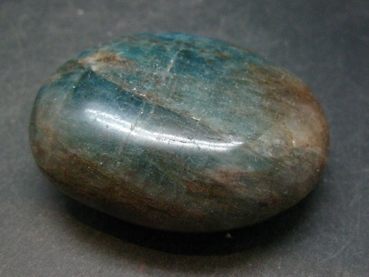 Neon Blue Apatite Tumbled Stone from Madagascar - 111.2 Grams - 2.3"