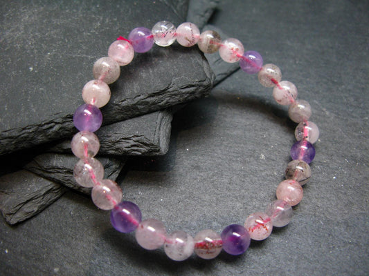 Super 7 Genuine Bracelet ~ 7 Inches ~ 7mm Round Beads