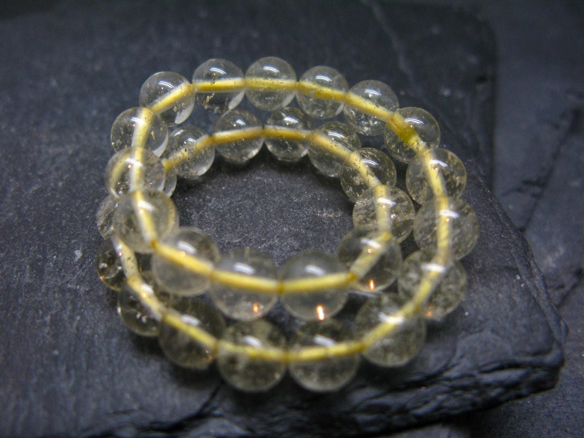 Libyan Tektite Glass Genuine Bracelet ~ 7 Inches ~ 6mm Round Beads