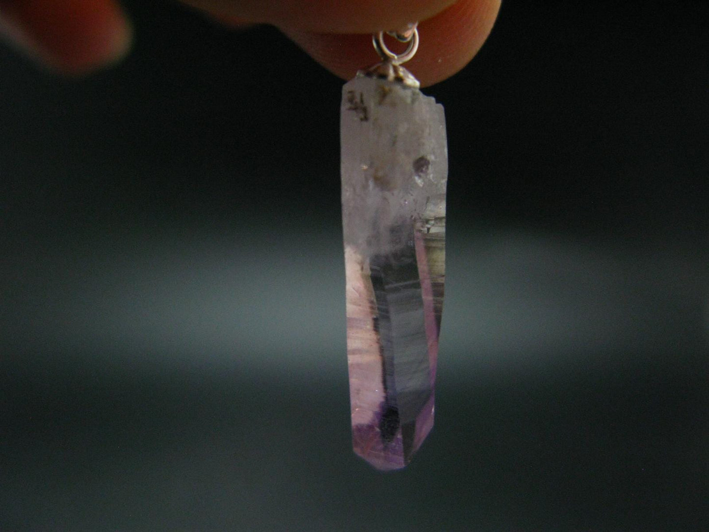 Vera Cruz Amethyst Silver Pendant From Mexico - 1.3" - 2.18 Grams