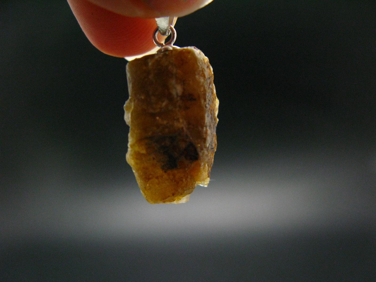 Rare Herderite Crystal Silver Pendant from Brazil - 1.1" - 3.0 Grams