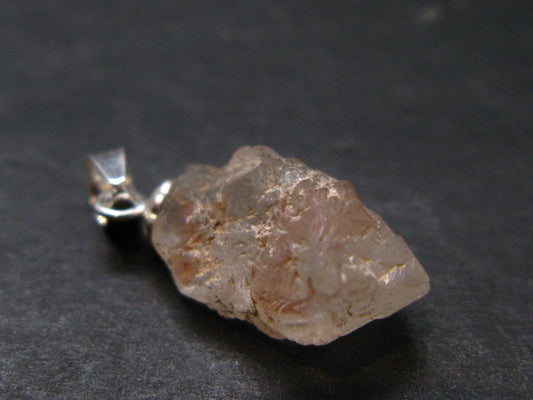 Rare Terminated Gemmy Nirvana (Pink Ice) Quartz Crystal Silver Pendant from the Himalayas - 0.8" - 1.5 Grams