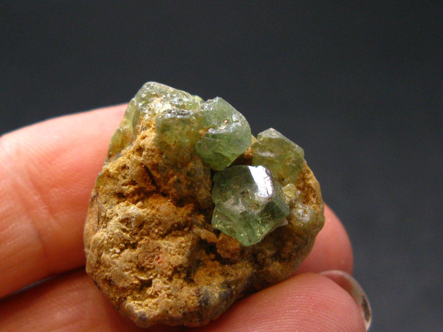 Rare Demantoid Garnet Cluster from Madagascar - 0.8" - 8.0 Grams