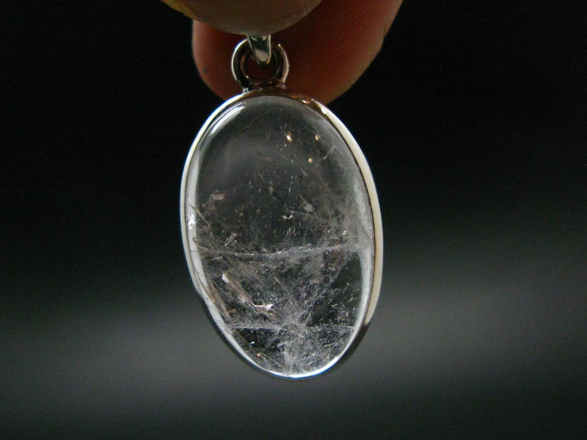 Nice Danburite Crystal Silver Pendant from Mexico - 1.2" - 5.05 Grams
