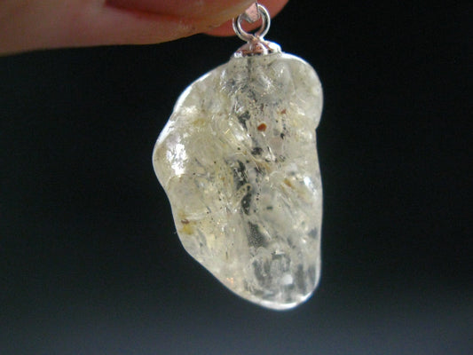 Golden Scapolite Silver Pendant From India - 1.1" - 3.91 Grams