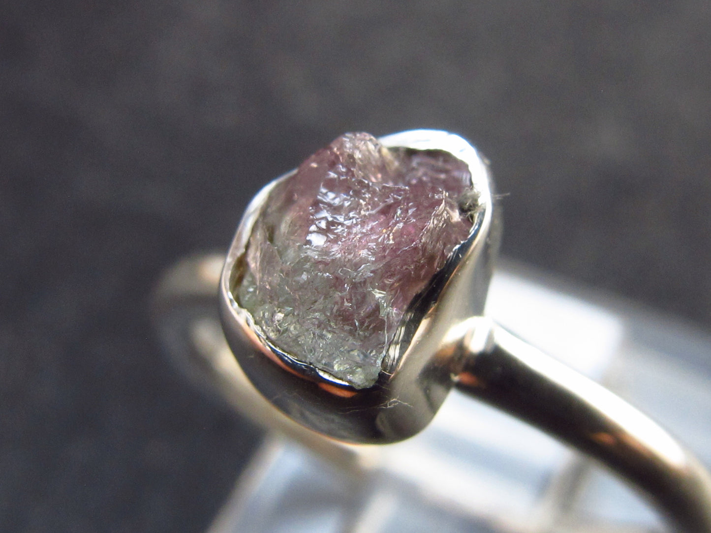 Watermelon Tourmaline Sterling Silver Ring - Size 4 - 1.84 Grams