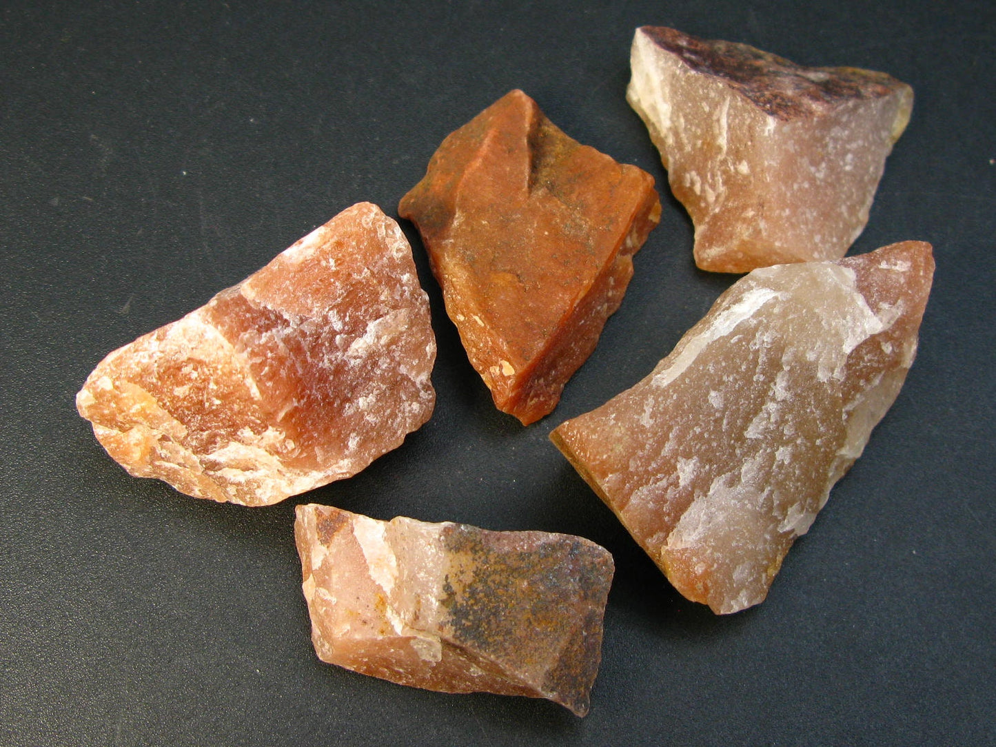 Lot of 5 Natural Rough Red - Brown Aventurine Stones from Brazil
