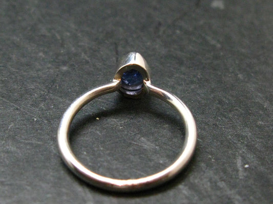 Benitoite Silver Ring From California - Size 6 - 1.84 Grams