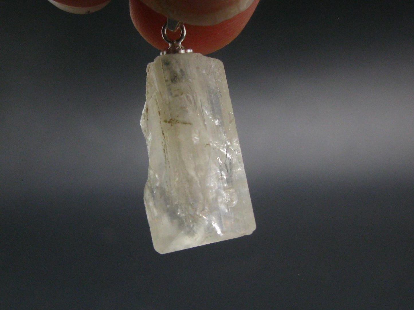 Nice Terminated Danburite Crystal Silver Pendant from Russia - 1.1" - 3.72 Grams