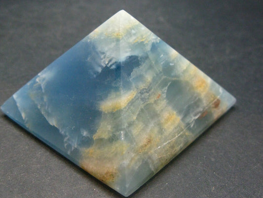 Lemurian Aquatine Blue Calcite Pyramid - 2.3" - 140.54 Grams