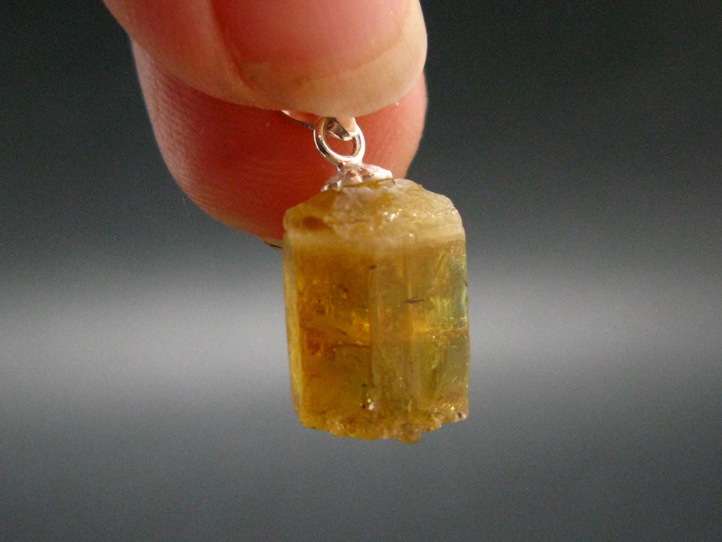 Gem Heliodor Golden Beryl Silver Pendant From Tajikistan - 10.0 Carats - 2.0"