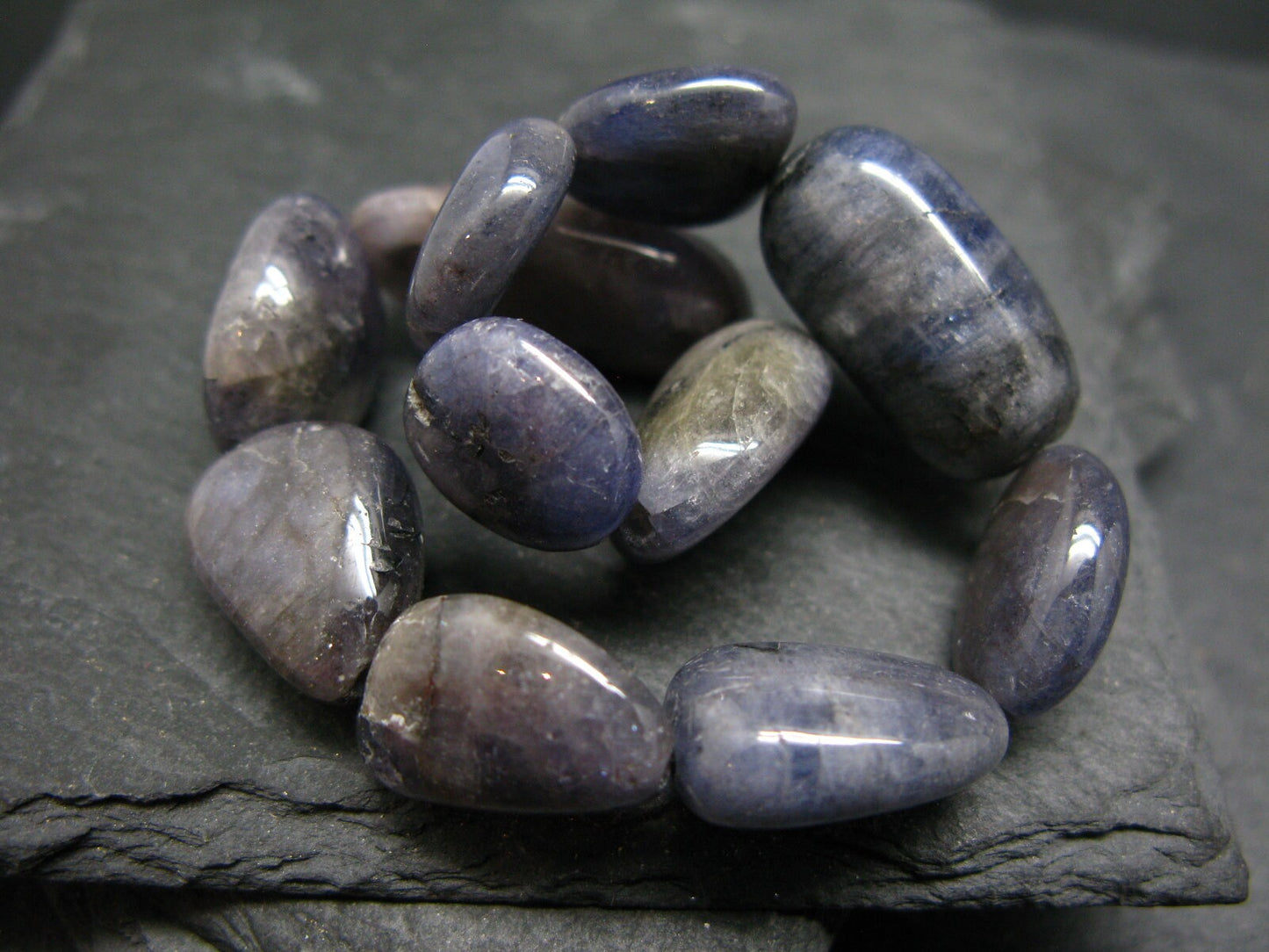 Tanzanite Genuine Bracelet ~ 7 Inches ~ Large Tumbled Beads