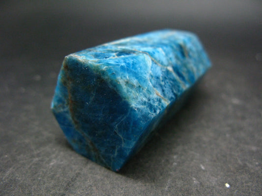Large Neon Blue Apatite Obelisk from Madagascar - 86.8 Grams - 2.5"