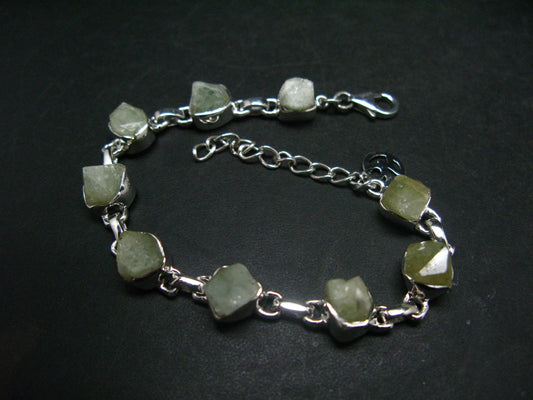 Rhodizite Rhodozite Silver Bracelet From Madagascar- 7" - 13.6 Grams