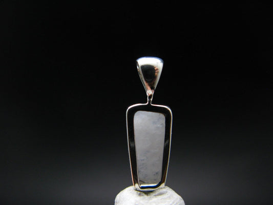 Raw Rare Natrolite Crystal Silver Pendant From Russia - 0.7" - 1.18 Grams