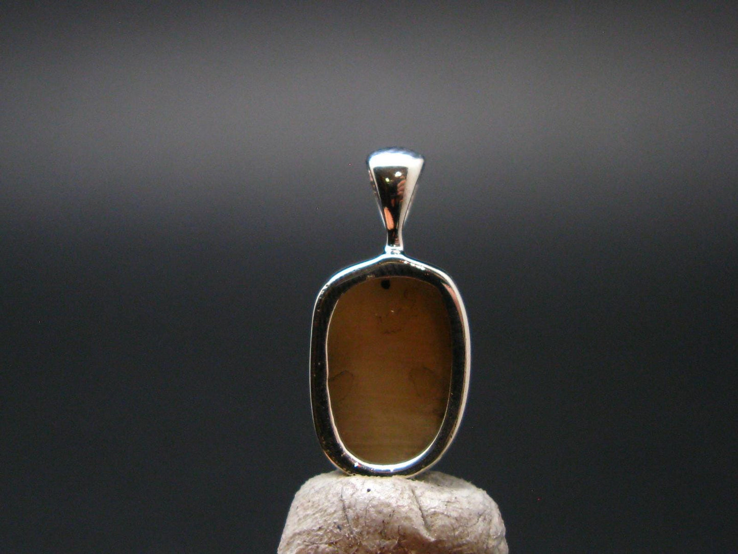 Large Natural Agni Gold Danburite Sterling Silver Pendant from Tanzania - 1.1" - 1.18 Grams