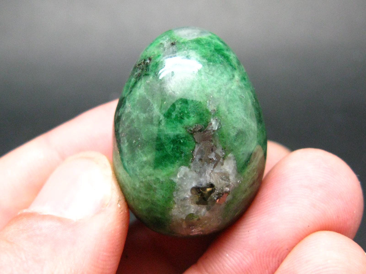 Gem Tsavorite Garnet Egg From Tanzania - 32.05 Grams - 1.3"