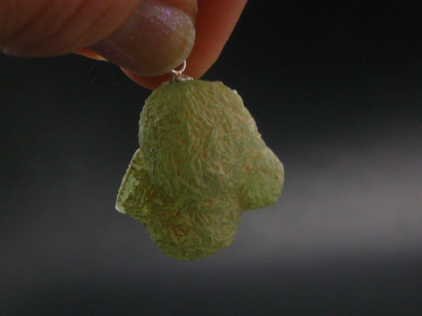 Complete Prehnite Sterling Silver Pendant from Mali - 1.2" - 9.52 Grams