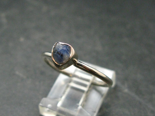 Benitoite Silver Ring From California - Size 8 - 1.86 Grams
