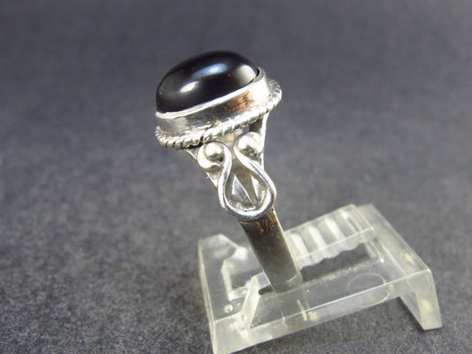 Black Onyx Sterling Silver Ring - Size 7 - 3.19 Grams
