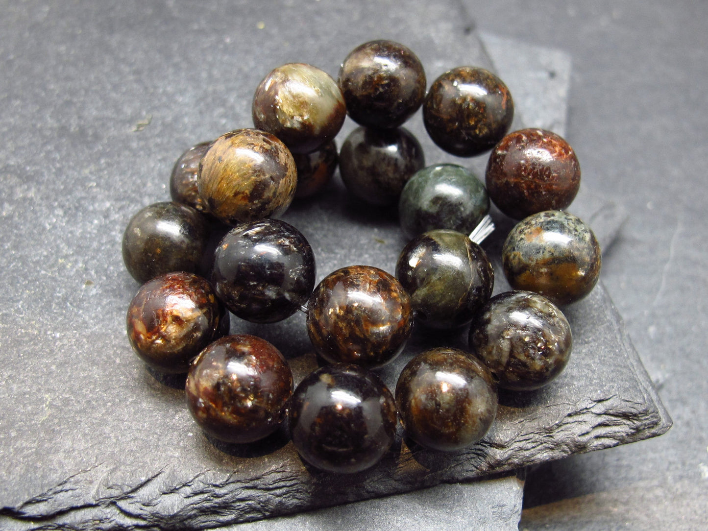Biotite Mica Genuine Bracelet ~ 7 Inches ~ 10mm Round Beads